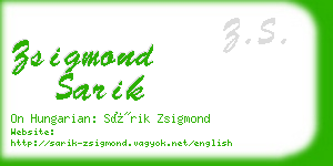 zsigmond sarik business card